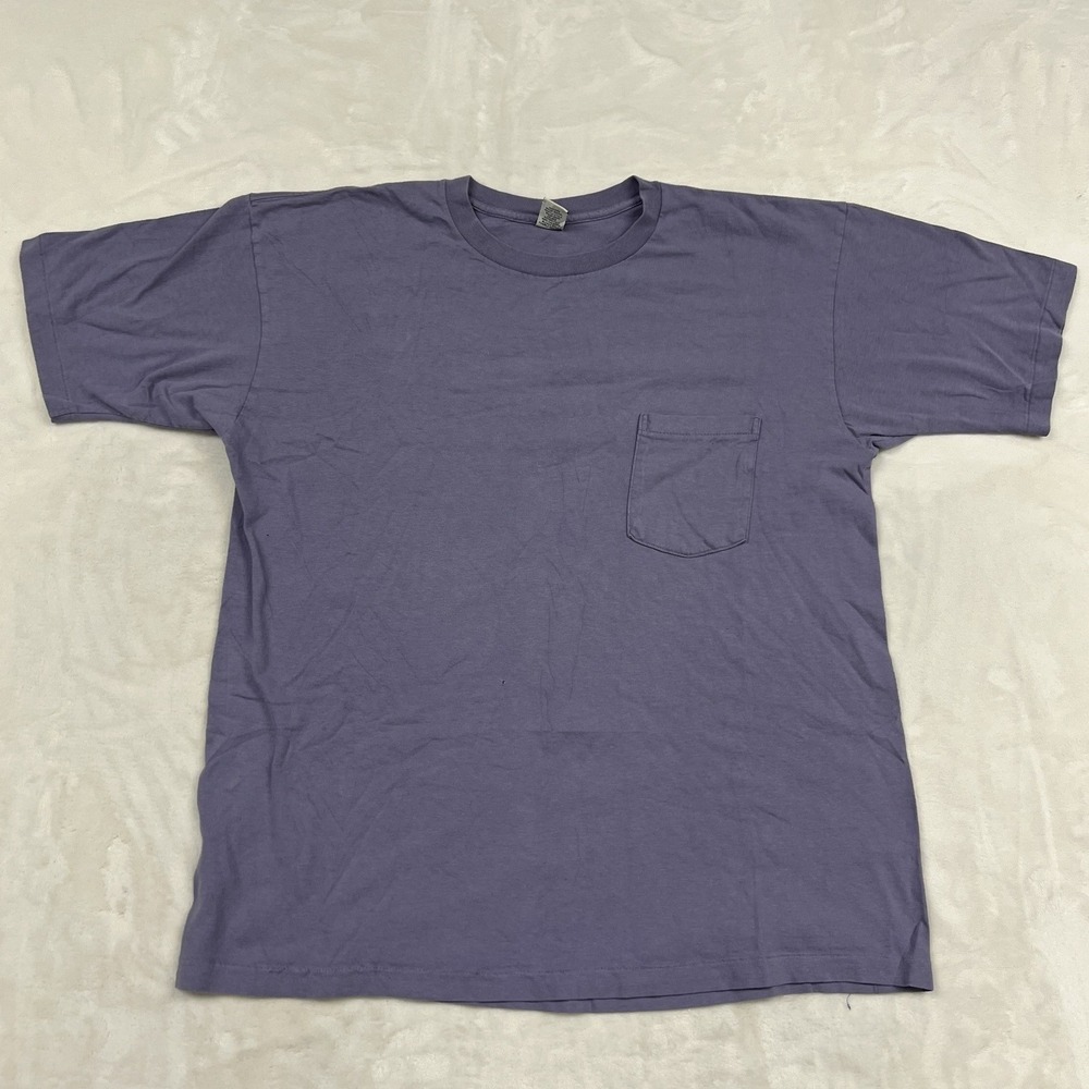 90s GAP selvedged Pocket T-Shirt Mens Large Purple Short Sleeve Crew Neck Tee